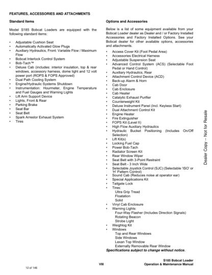 Bobcat S185 Operation Maintenance Manual - Image 4