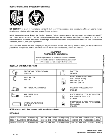 Bobcat S185 Operation Maintenance Manual - Image 8