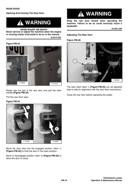 Bobcat T250 HF Operation Maintenance Manual 5256 5257 - Image 14