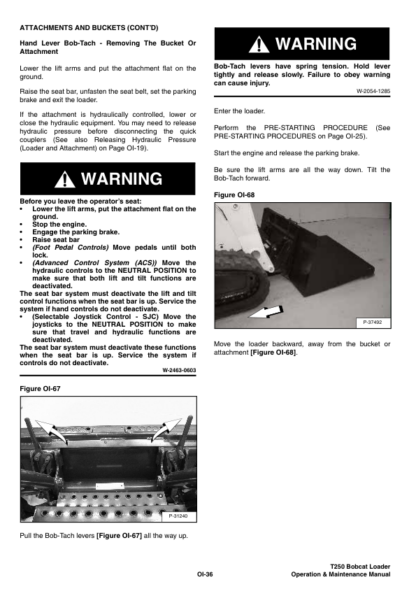 Bobcat T250 HF Operation Maintenance Manual 5256 5257 - Image 11