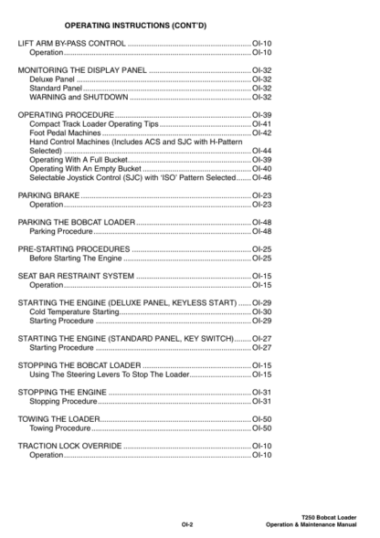 Bobcat T250 HF Operation Maintenance Manual 5256 5257 - Image 9