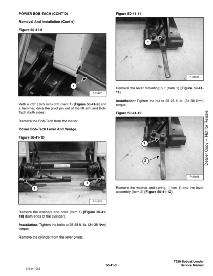 Bobcat T250 Skidsteer Service Manual 5256 5257 - Image 13
