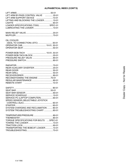 Bobcat T250 Skidsteer Service Manual 5256 5257 - Image 4