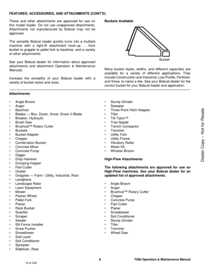 Bobcat T590 Compact Track Loader Operation Maintenance Manual - Image 3