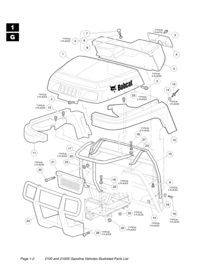 Bobcat Workmate 2100 2100S Illustrated Parts List - Image 3