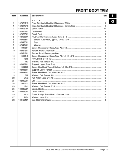 Bobcat Workmate 2100 2100S Illustrated Parts List - Image 4