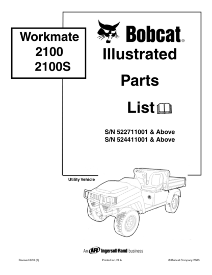 Bobcat Workmate 2100 2100S Illustrated Parts List - Image 2