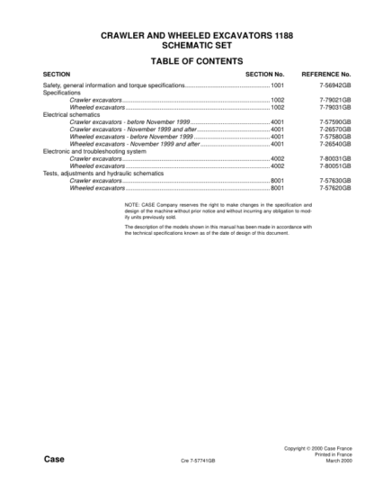 CASE 1188 Crawler Wheeled Excavator Service Manual - Image 6