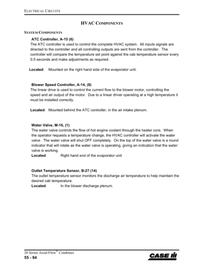 CASE 20 Series Axial Flow Combine Service Training Manual - Image 13