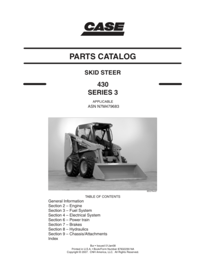 CASE 430 Series 3 Skid Steer Parts Catalog - Image 2