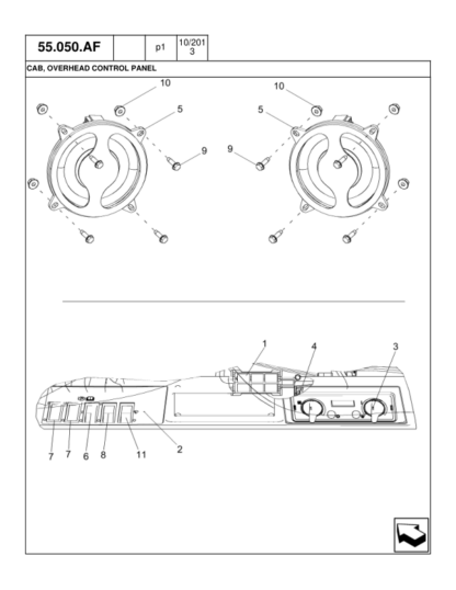CASE 5130 6130 7130 Combine Common Cab Parts Catalog - Image 12
