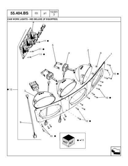 CASE 5130 6130 7130 Combine Common Cab Parts Catalog - Image 13