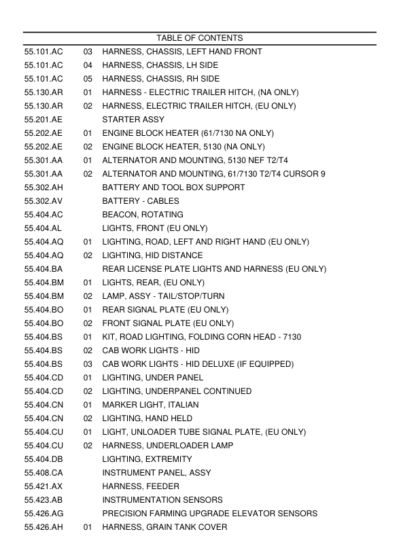 CASE 5130 6130 7130 Combine Common Cab Parts Catalog - Image 5