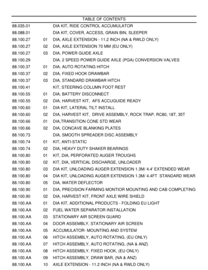 CASE 5130 6130 7130 Combine Common Cab Parts Catalog - Image 7
