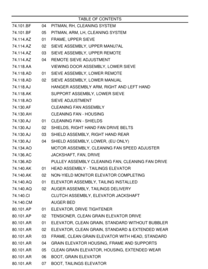 CASE 5130 6130 7130 Combine Common Cab Parts Catalog - Image 3
