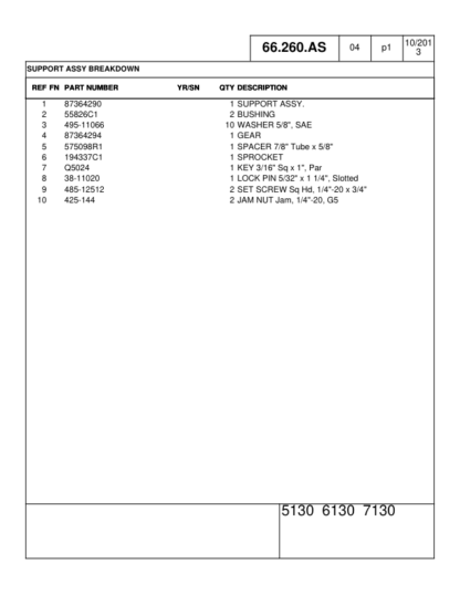 CASE 5130 6130 7130 Combine Common Cab Parts Catalog - Image 14