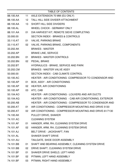 CASE 5130 6130 7130 Combine Common Cab Parts Catalog - Image 8