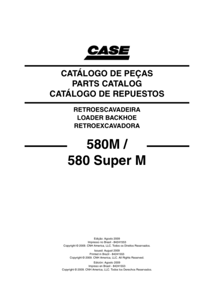 CASE 580M 580 Super M Series 3 Loader Backhoe Parts Catalog - Image 2