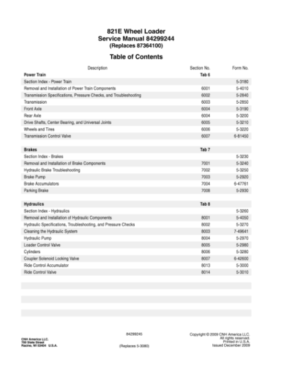 CASE 821E Wheel Loader Tier 3 Service Manual - Image 5