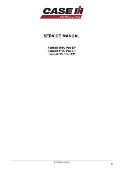 CASE Farmall 95U 105U 115U Pro EP Tractor Service Manual - Image 3