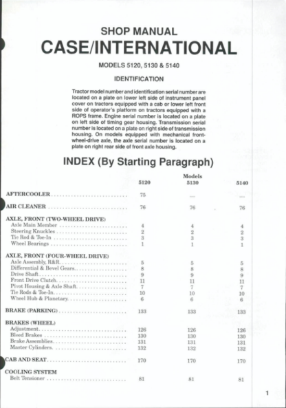 CASE IH 5120 5130 5140 Tractor Shop Manual - Image 2