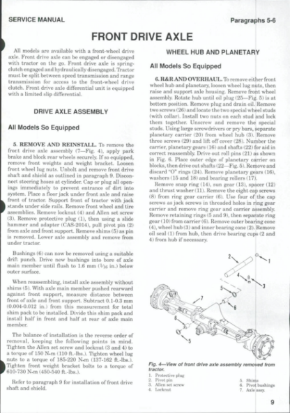 CASE IH 5120 5130 5140 Tractor Shop Manual - Image 9