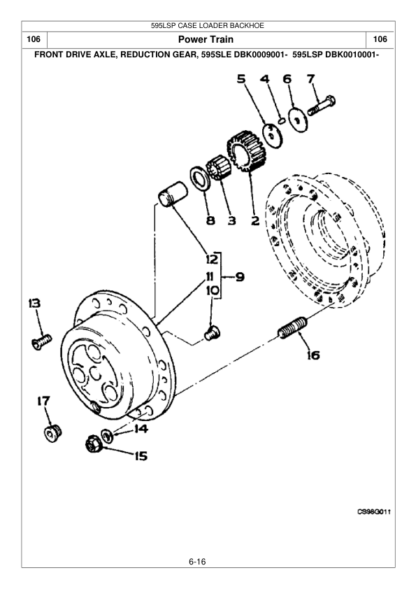 CASE IH 595 SLE 595 SLP Backhoe Loader Parts Catalog - Image 13