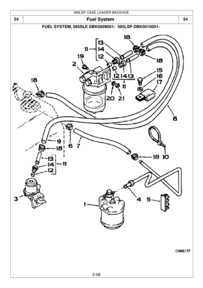 CASE IH 595 SLE 595 SLP Backhoe Loader Parts Catalog - Image 10