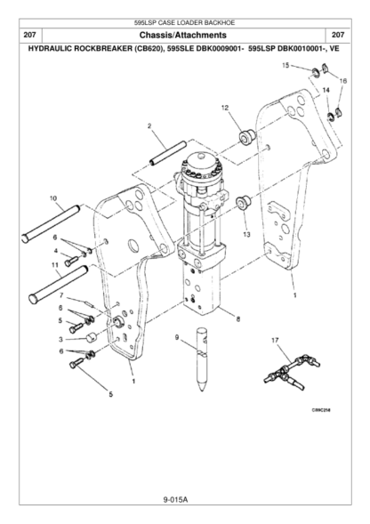 CASE IH 595 SLE 595 SLP Backhoe Loader Parts Catalog - Image 15