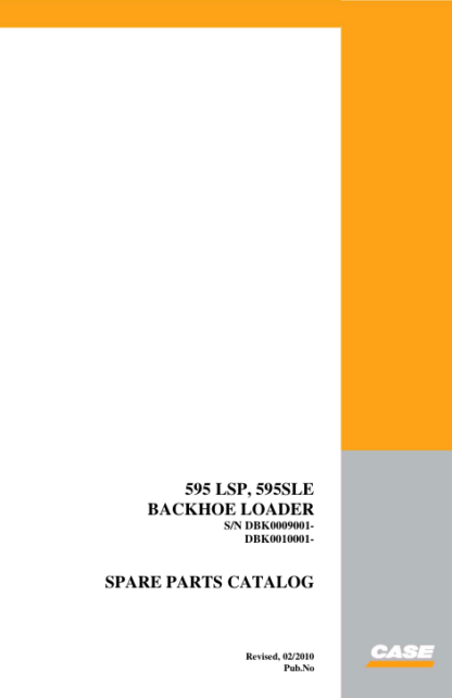 CASE IH 595 SLE 595 SLP Backhoe Loader Parts Catalog - Image 2