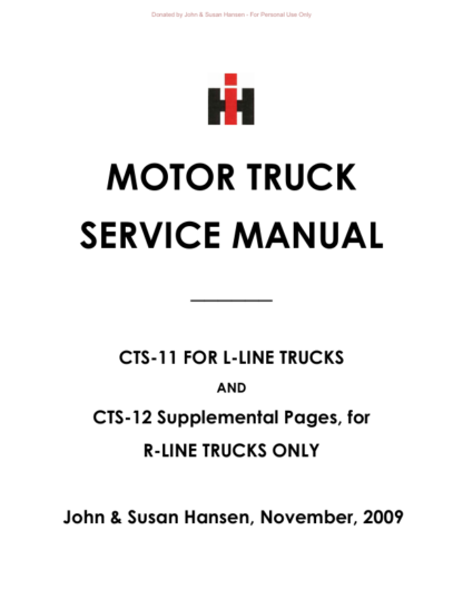CASE IH CTS-11 CTS-12 Motor Truck Service Manual - Image 2