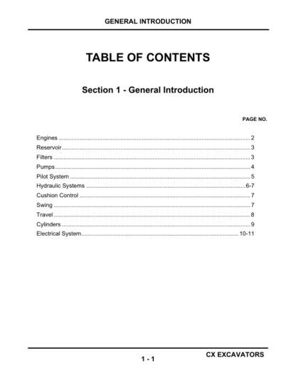 CASE IH CX130-240 Excavator Service Training Manual - Image 4