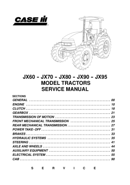 CASE IH JX60 JX70 JX80 JX90 JX95 Tractor Service Manual - Image 2