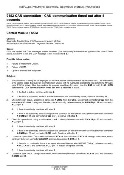 CASE SR130 SR150 SR175 SR200 SR220 SR250 SV185 SV250 SV300 TR270 TR320 TV380 Skid Steer Loader Service Manual - Image 12