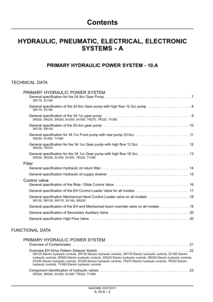 CASE SR130 SR150 SR175 SR200 SR220 SR250 SV185 SV250 SV300 TR270 TR320 TV380 Skid Steer Loader Service Manual - Image 5
