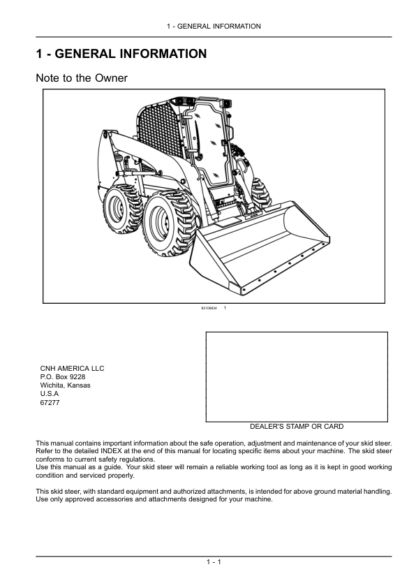 CASE SR130 SR150 SR175 SV185 SR200 SR220 SR250 SV250 SV300 TR270 TR320 TV380 Skid Steer Loader Operator’s Manual - Image 7