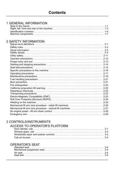 CASE SR130 SR150 SR175 SV185 SR200 SR220 SR250 SV250 SV300 TR270 TR320 TV380 Skid Steer Loader Operator’s Manual - Image 3