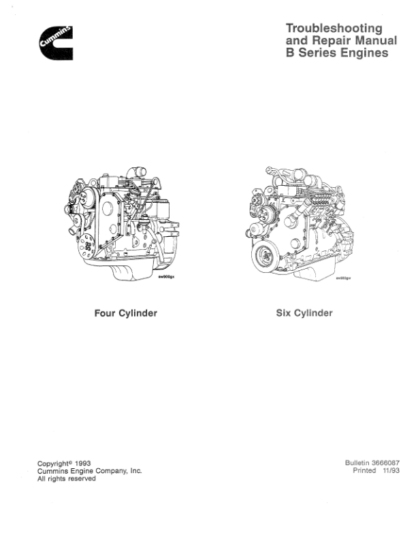 Cummins B Series Engine 11-93 Troubleshooting Repair Manual - Image 3