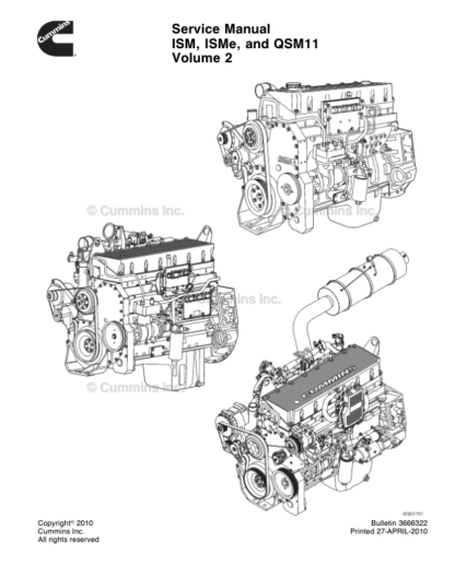 Cummins ISM ISMe QSM11 Engine Service Manual Volume 2 2010 - Image 3