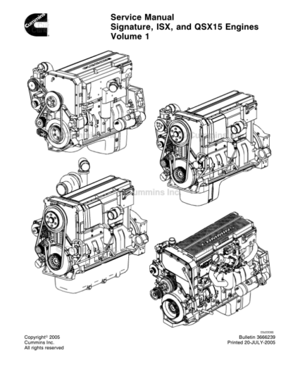 Cummins ISX QSX15 Engine Service Manual Volume 1 2005 - Image 4