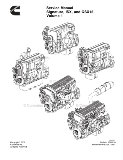 Cummins ISX QSX15 Engine Service Manual Volume 1 2007 - Image 3