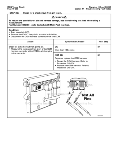Cummins ISX QSX15 Engine Troubleshooting Repair Manual Electronic Costrol System Vol 1 2007 - Image 8