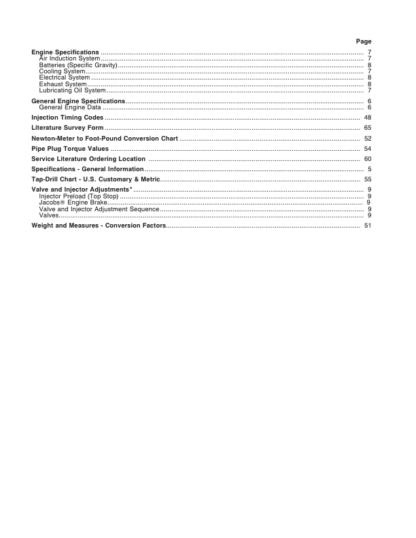 Cummins L10 Series Engine Specification Manual - Image 4