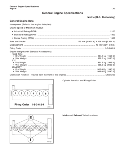 Cummins L10 Series Engine Specification Manual - Image 5