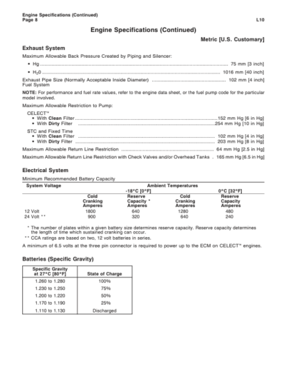 Cummins L10 Series Engine Specification Manual - Image 6