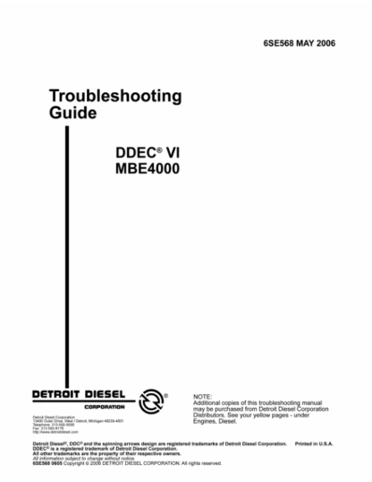 Detroit DDEC IV MBE4000 Troubleshooting Guide - Image 2