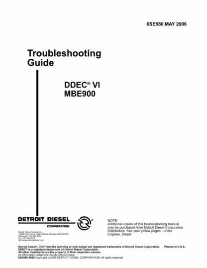 Detroit DDEC IV MBE900 Troubleshooting Guide - Image 2