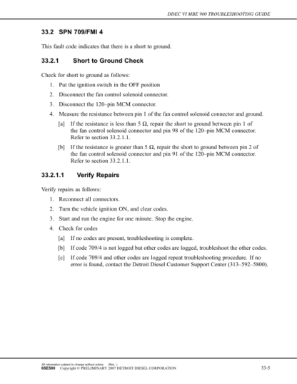 Detroit DDEC IV MBE900 Troubleshooting Guide - Image 12