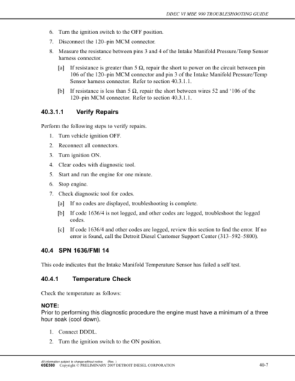 Detroit DDEC IV MBE900 Troubleshooting Guide - Image 13
