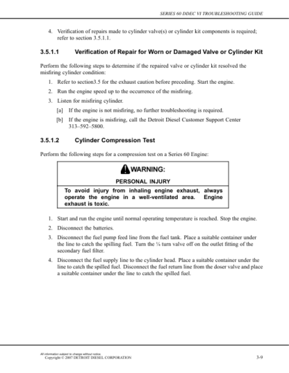 Detroit EPA07 Series 60 DDEC IV Troubleshooting Guide - Image 15